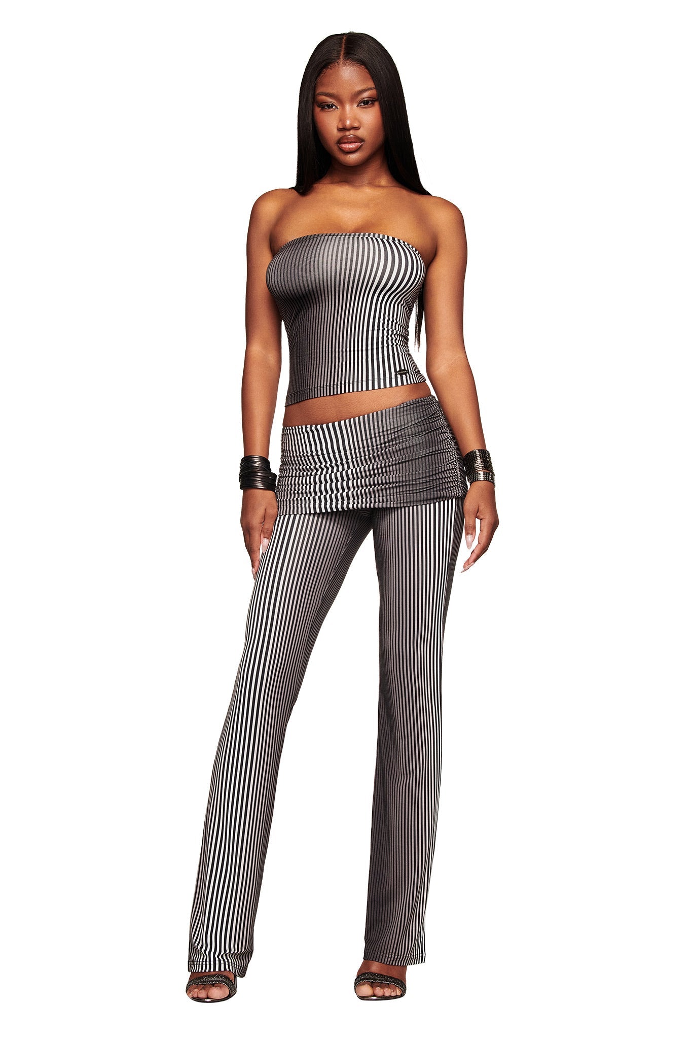 TRINITY 2-IN-1 SKIRT PANT - STRIPE