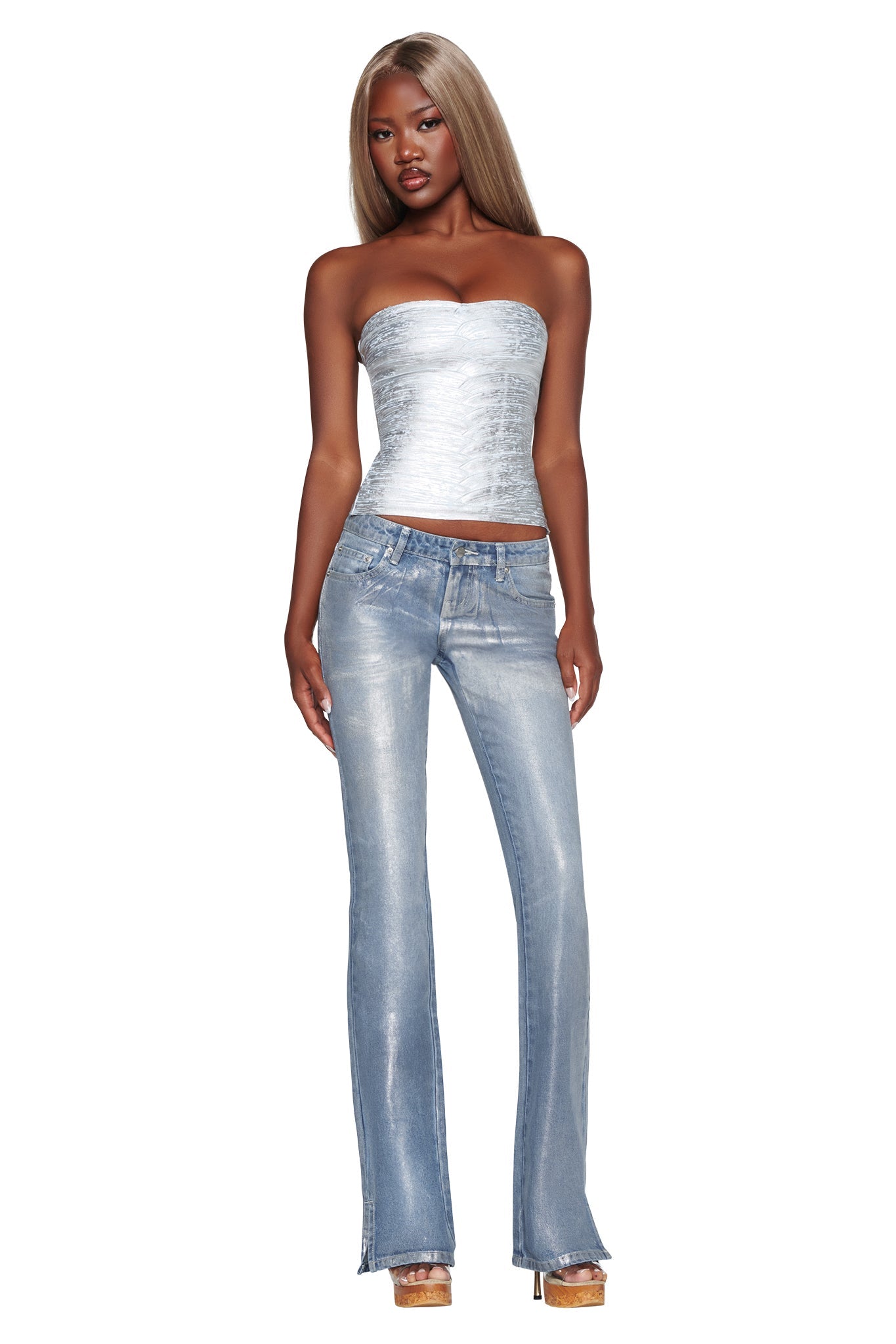 RENATA JEAN - SILVER METALLIC WASH