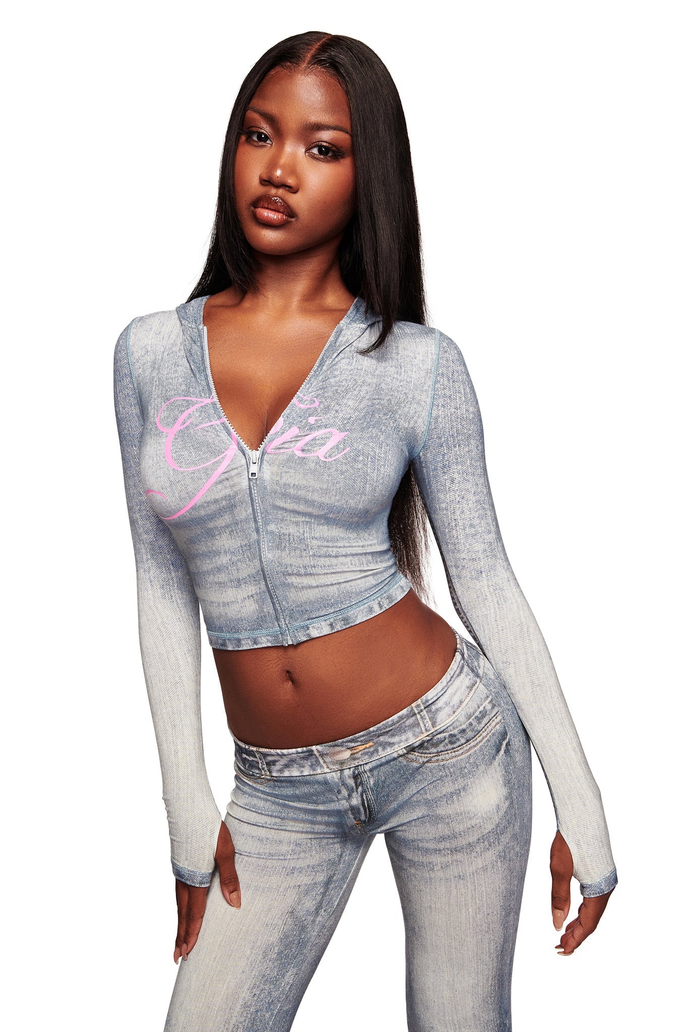 BLARE HOODIE - DENIM TROMPE L'OEIL