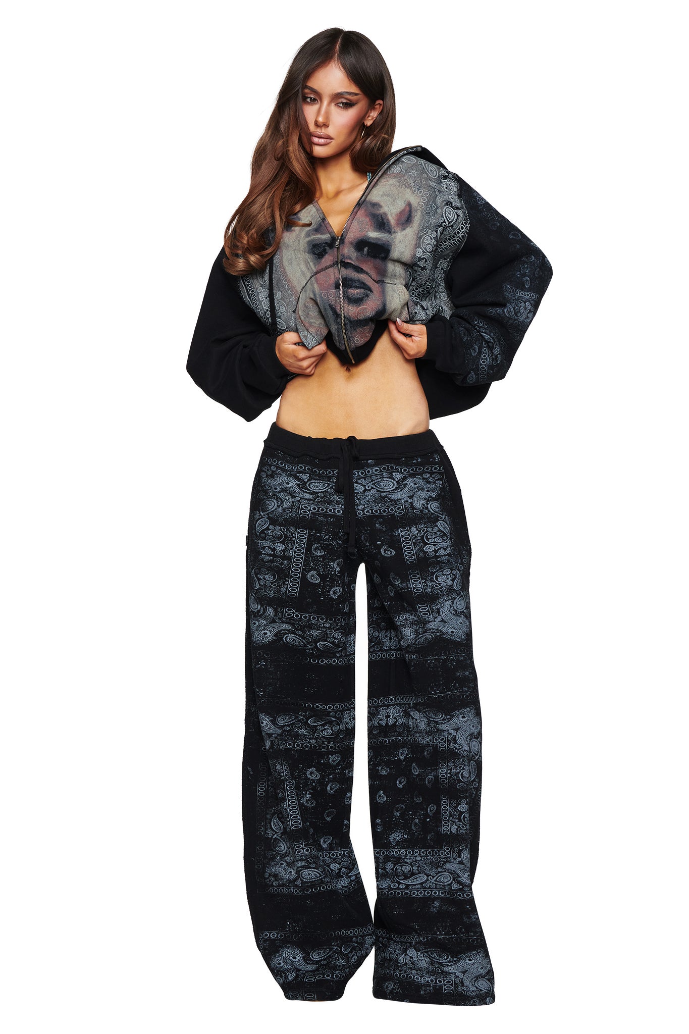 T-REX TRACKPANT - BLACK BANDANA